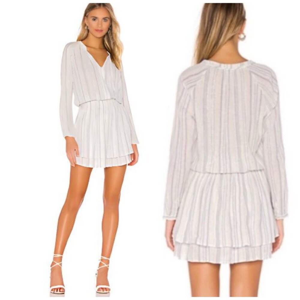 Rails Jasmine Dress in Fiji Stripe Linen-Blend Metallic Thread Women's Size S